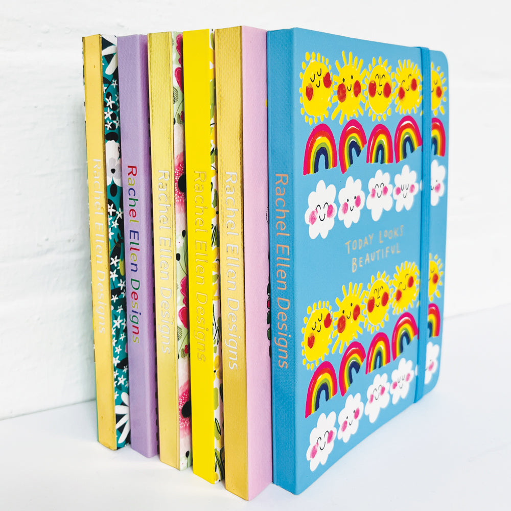 A6 Perfect Bound Notebook - Yellow Floral/Little Notes