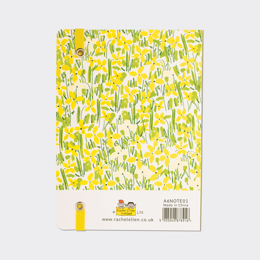 A6 Perfect Bound Notebook - Yellow Floral/Little Notes