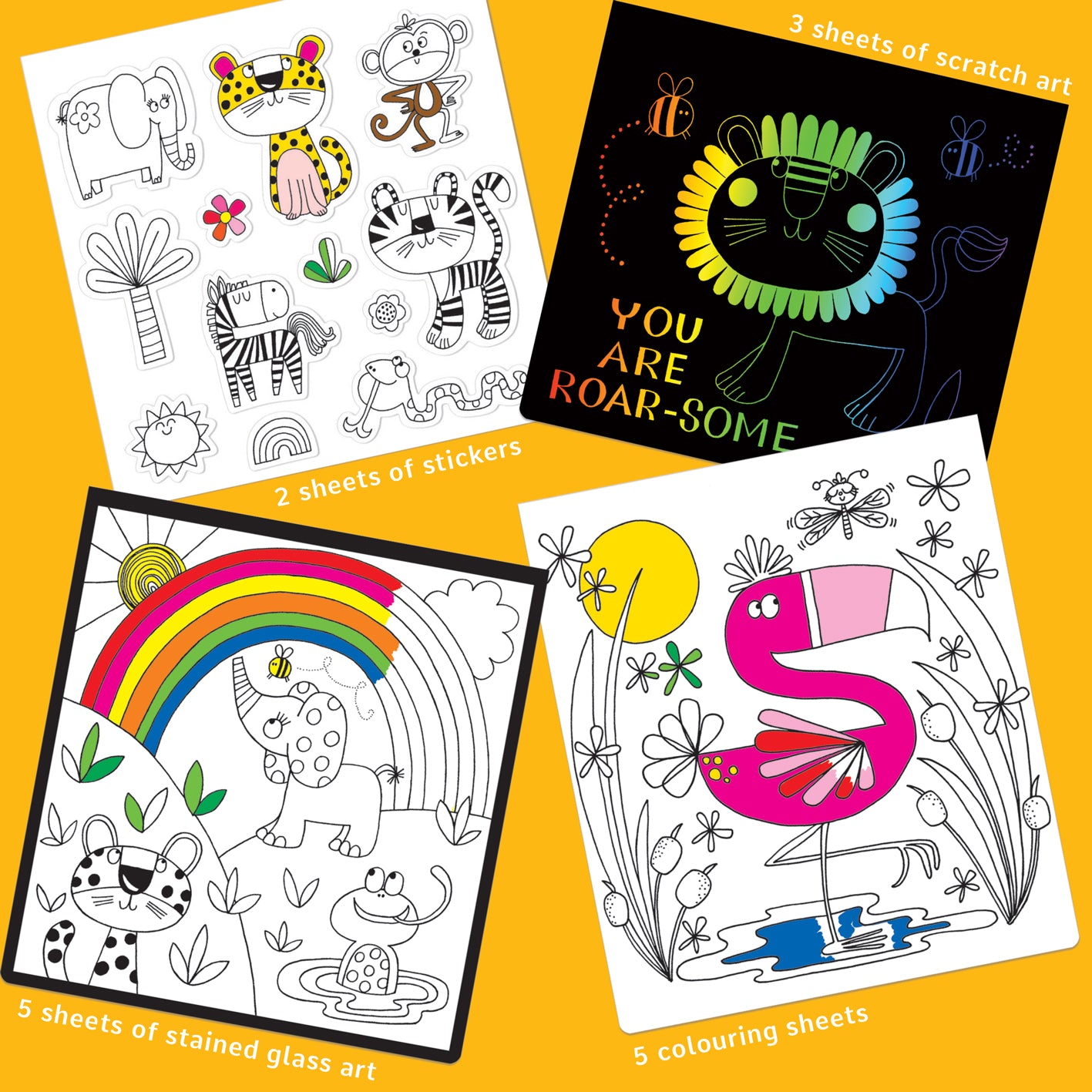 Activity Book with Scratch Art & Stickers - Jungle
