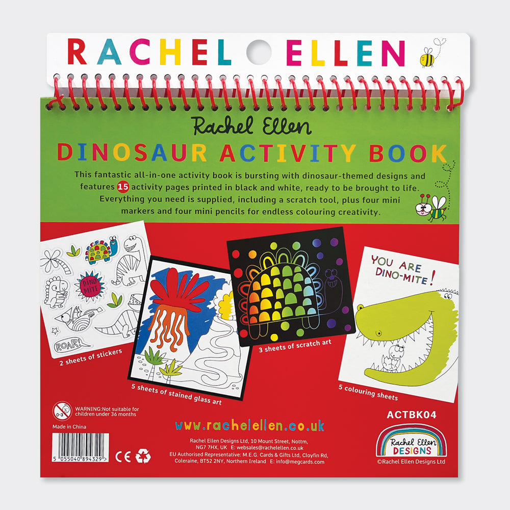 Activity Book with Scratch Art & Stickers - Dinosaur