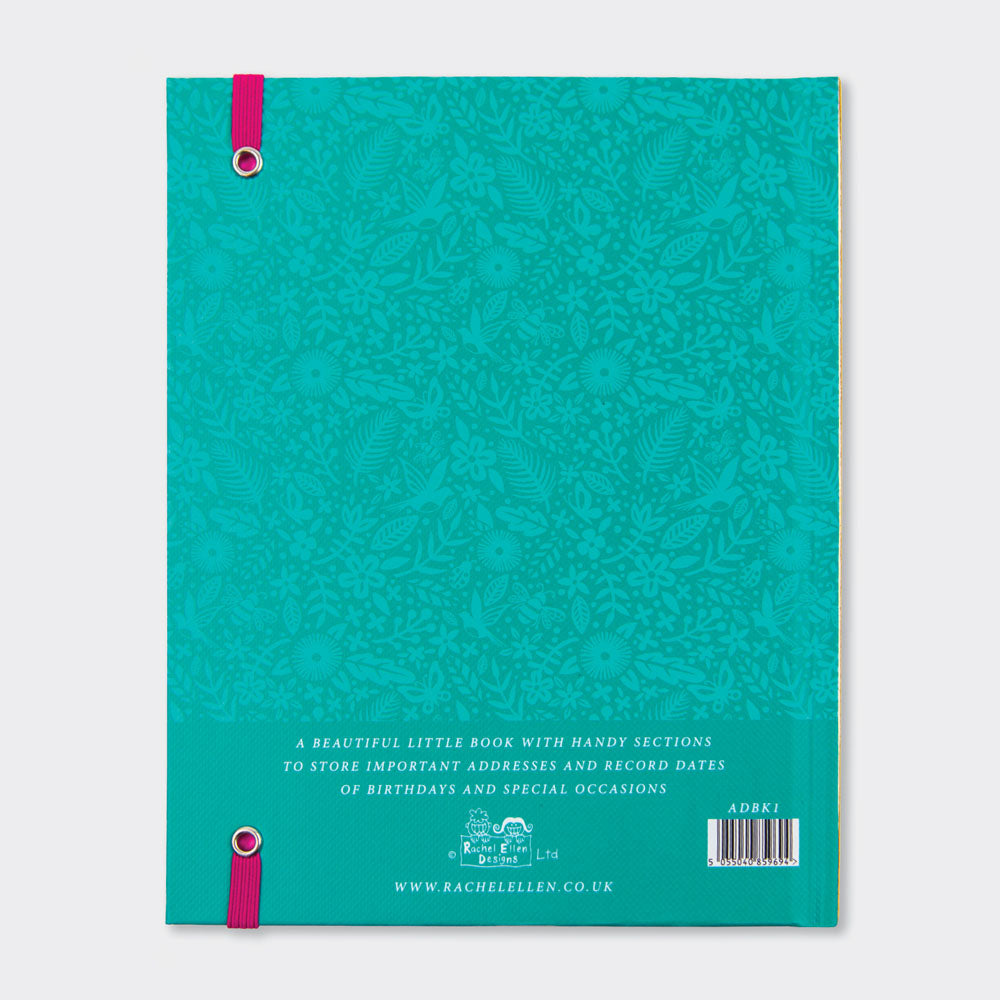 Address Book Teal & Gold Floral