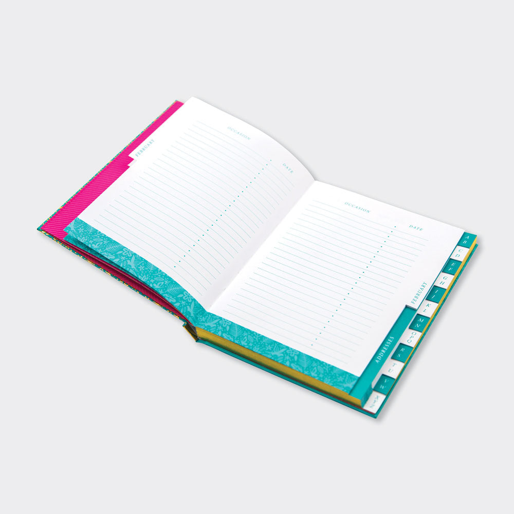 Address Book Teal & Gold Floral