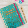 Address Book Teal & Gold Floral