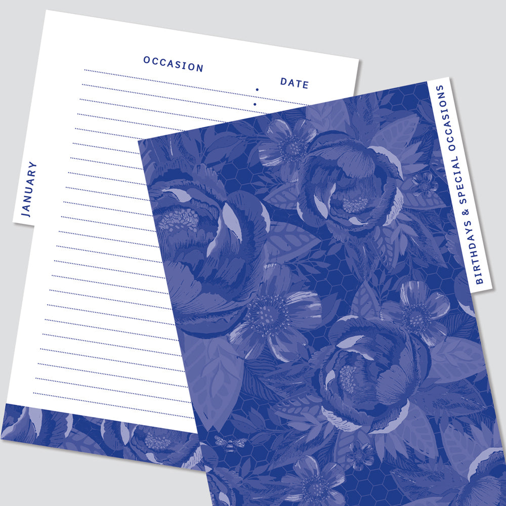 Address Book - Navy/Floral & Bees