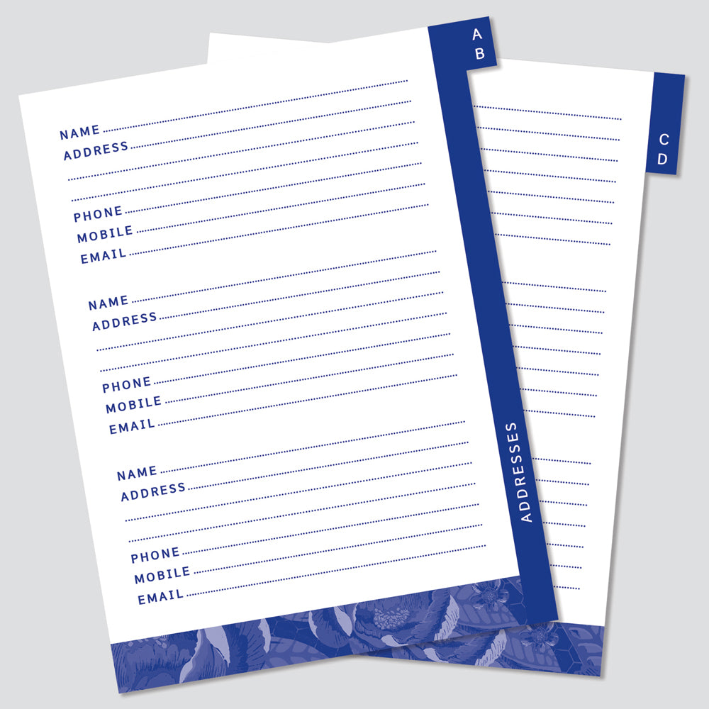 Address Book - Navy/Floral & Bees