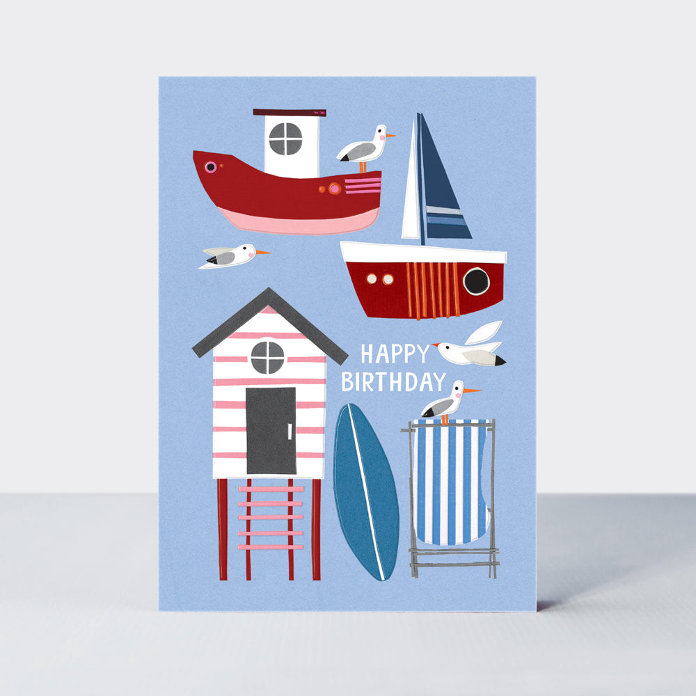 Al Fresco - Happy Birthday Relaxing Seaside Town Card