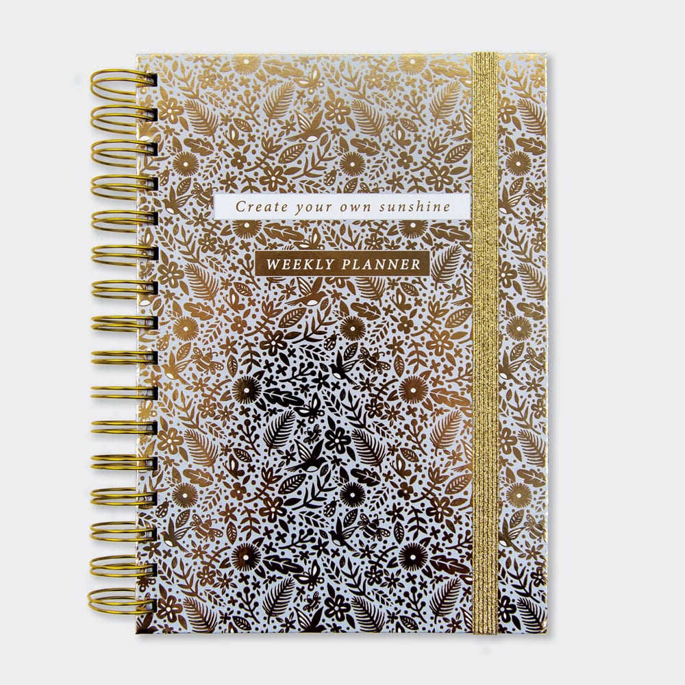 Organiser - Lustre Gold Floral Weekly Planner