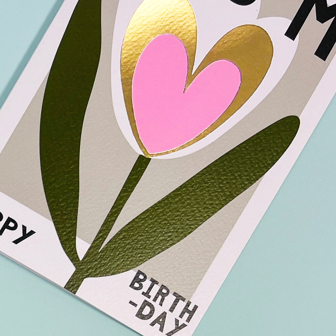Belle - Mum Birthday Tulip & Love Heart - Birthday Card