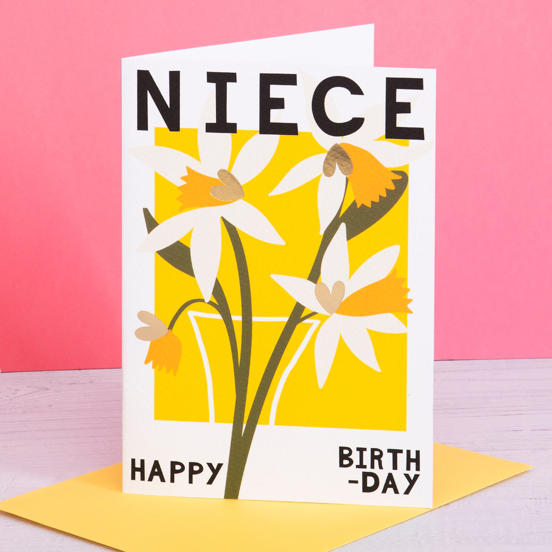 Belle - Niece Birthday Yellow Daffodils - Birthday Card