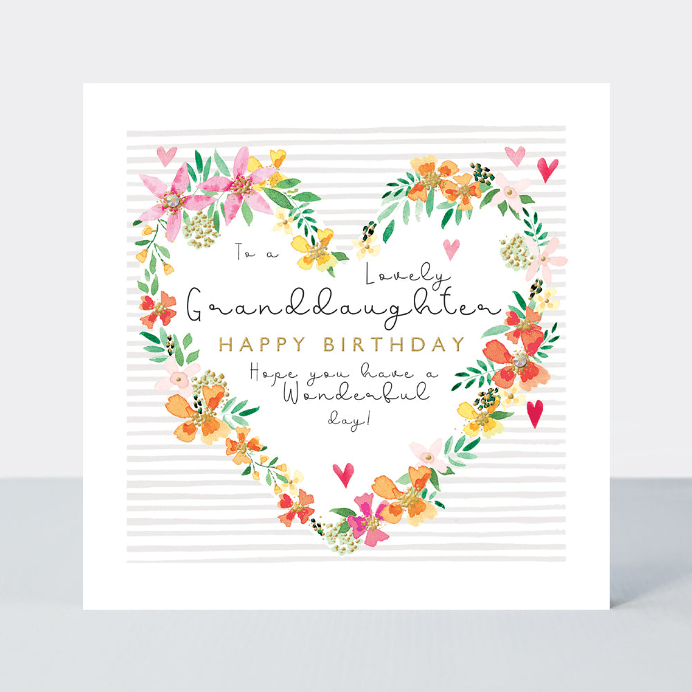 Blossom - Birthday Granddaughter Heart  - Birthday Card