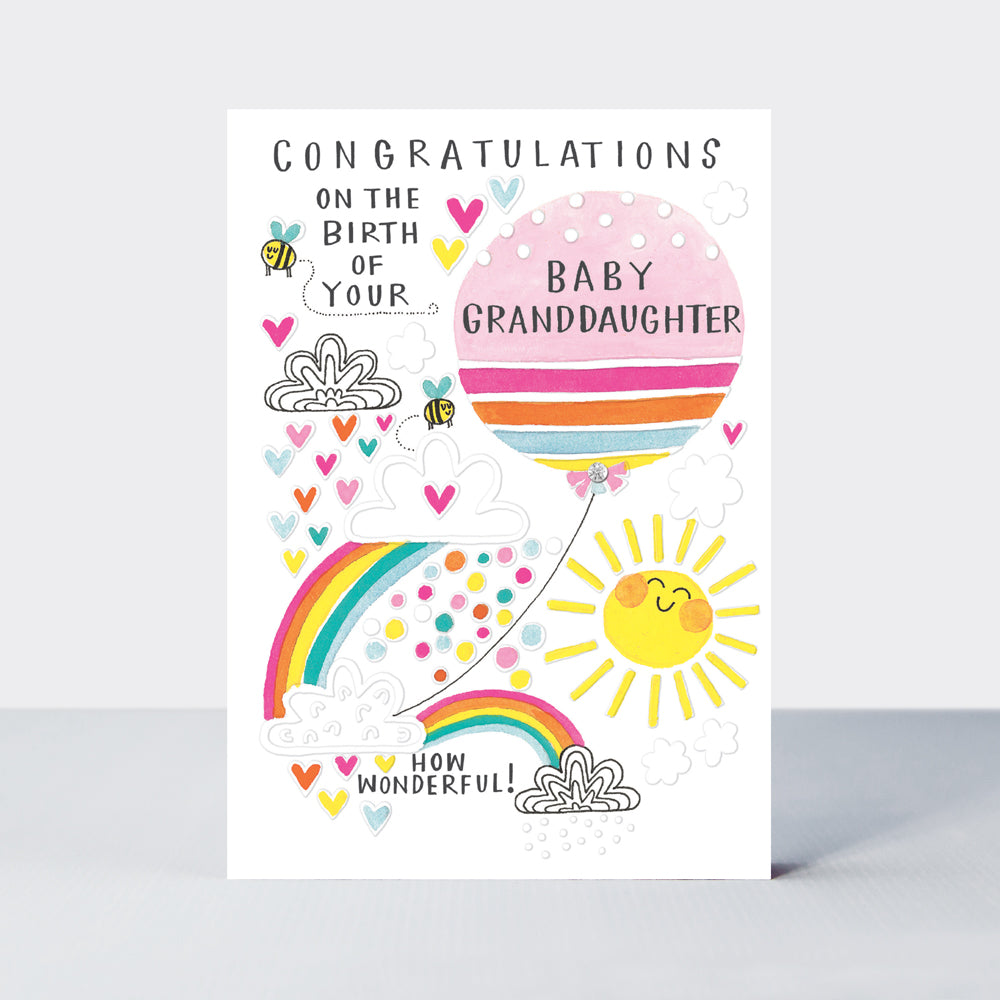 Blue Skies - Congratulations on the birth of your Granddaughter Card