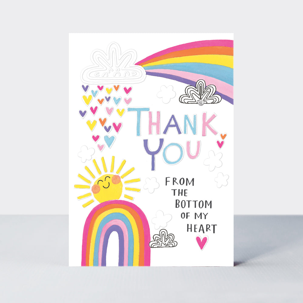 Blue Skies - Thank you Card - Rainbows and Suns
