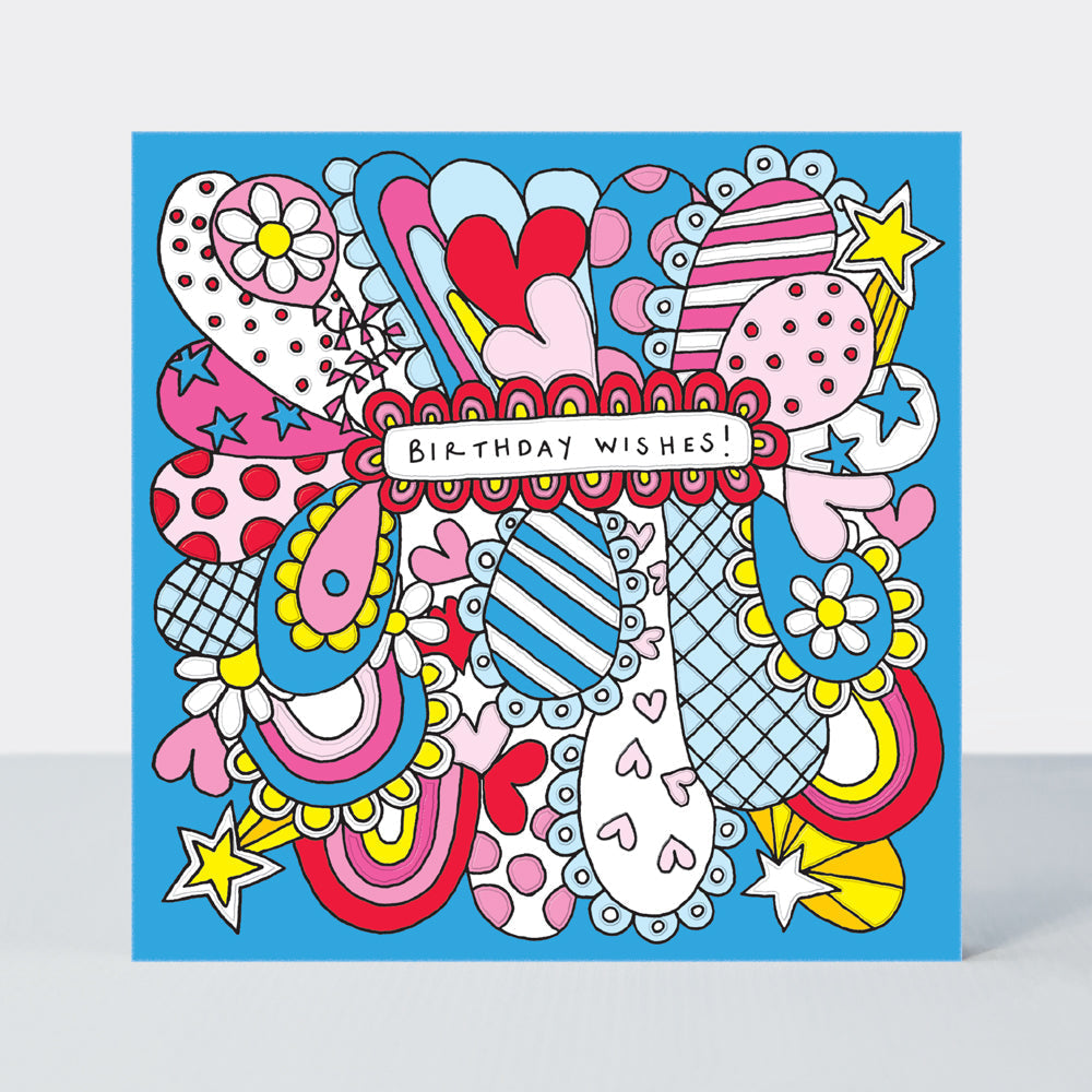 Scatter Brain - Birthday Wishes/Blue Confetti Love Birthday Card