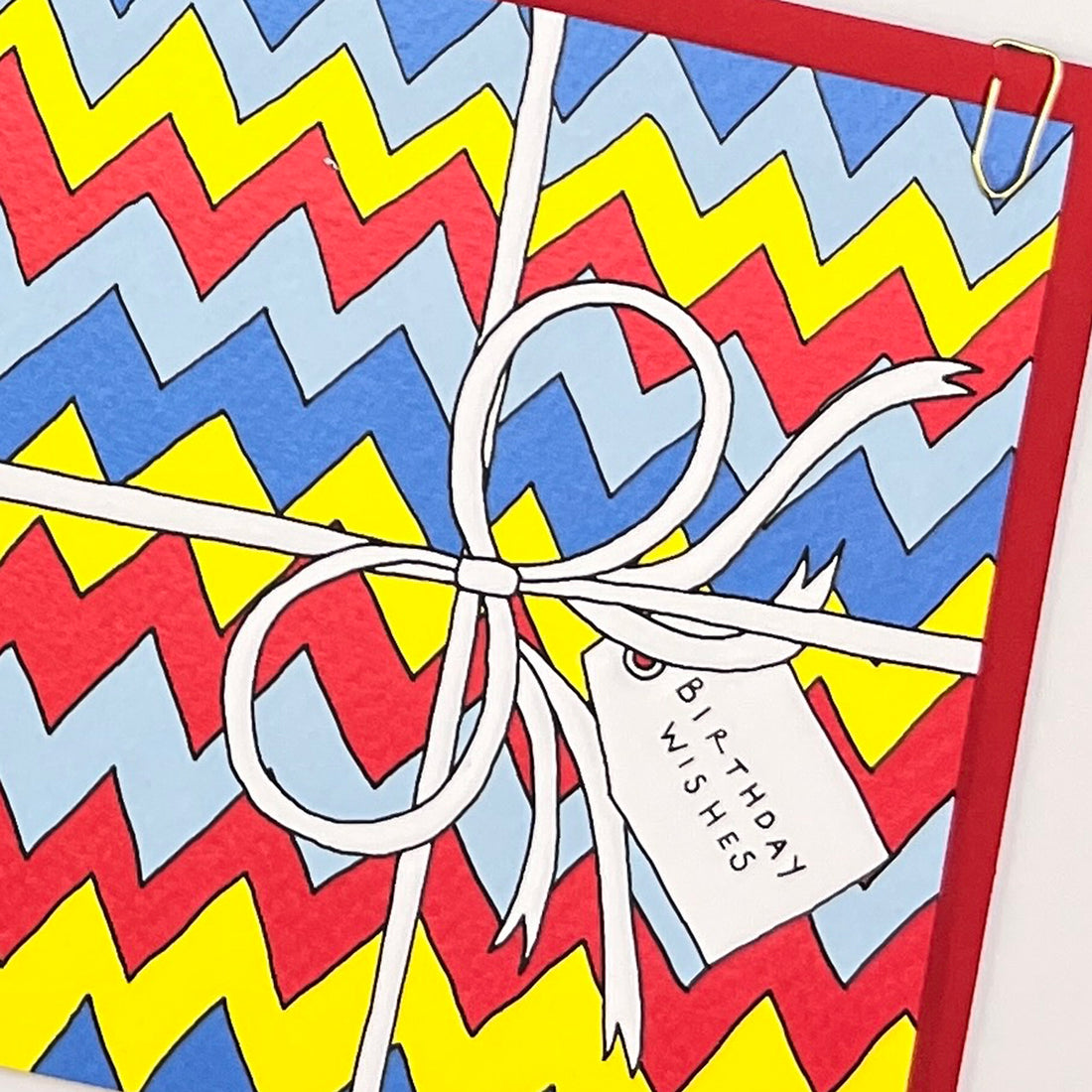 Scatter Brain - Birthday Wishes/Big Present Comic Book Style Zig Zag Birthday Card