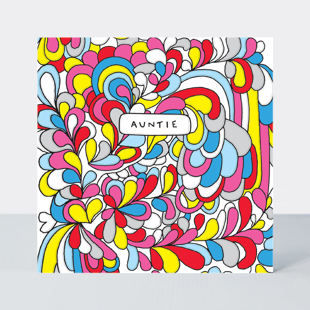 Scatter Brain - Auntie Birthday/Groovy Swirls Card