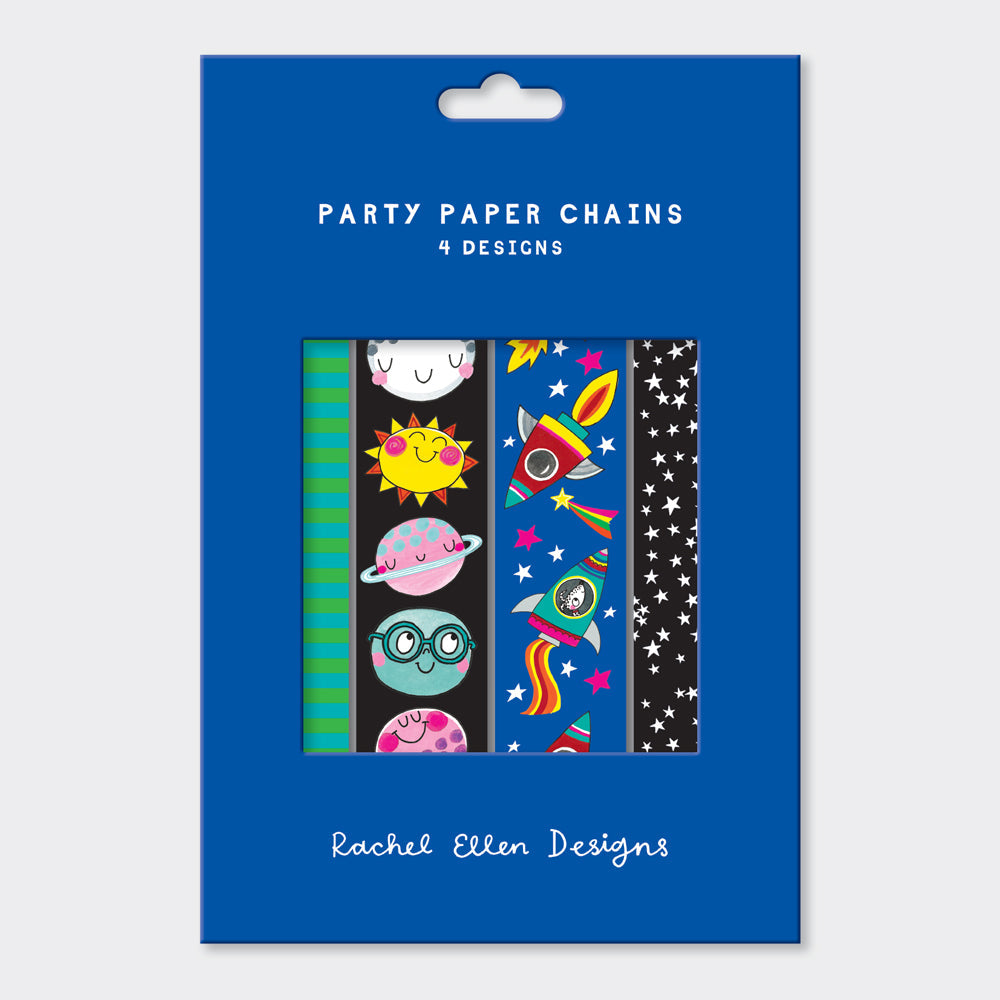 Party Paper Chain Kit - Space Themed - Rockets, Planets and Stars