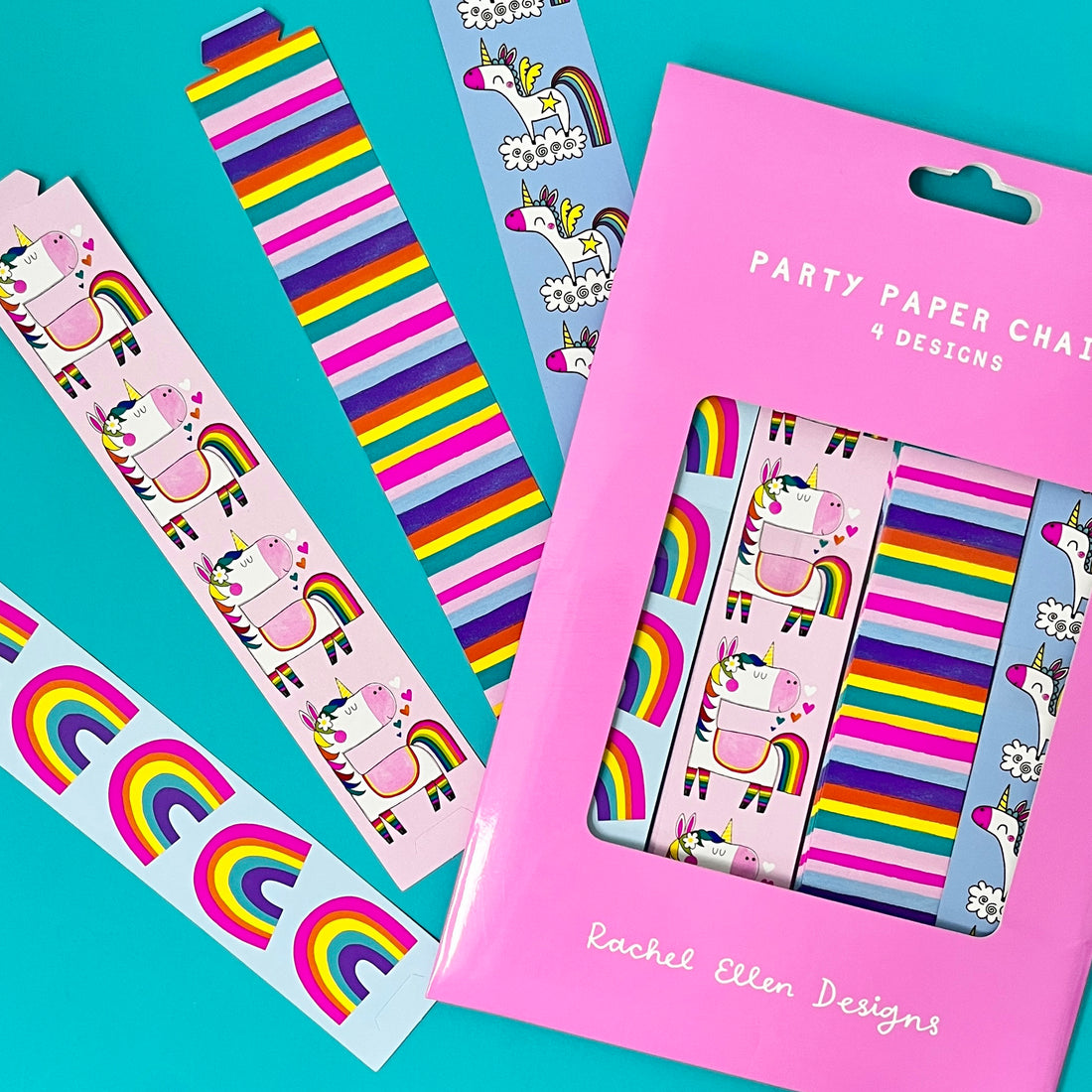 Party Paper Chain Kit- Unicorns and Rainbows