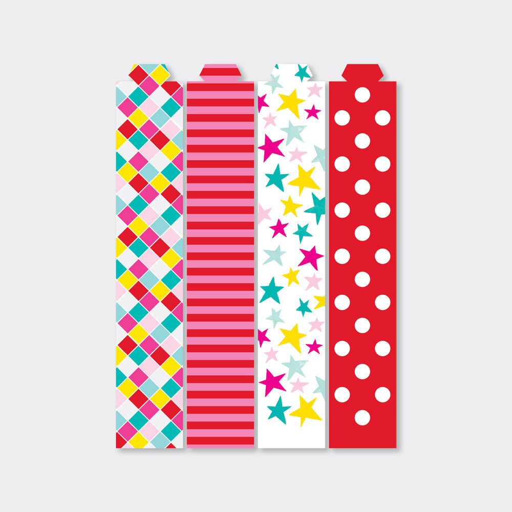 Party Paper Chain Kit - Patterned - Checks, Spots, Stripes and Stars