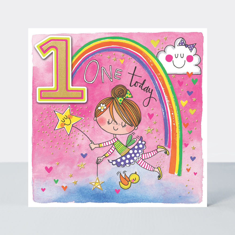 Chatterbox - Age 1 Fairy & Rainbow - Birthday Card