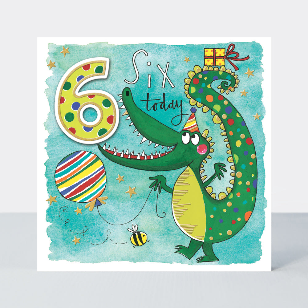 Chatterbox - Age 6 Crocodile - Birthday Card