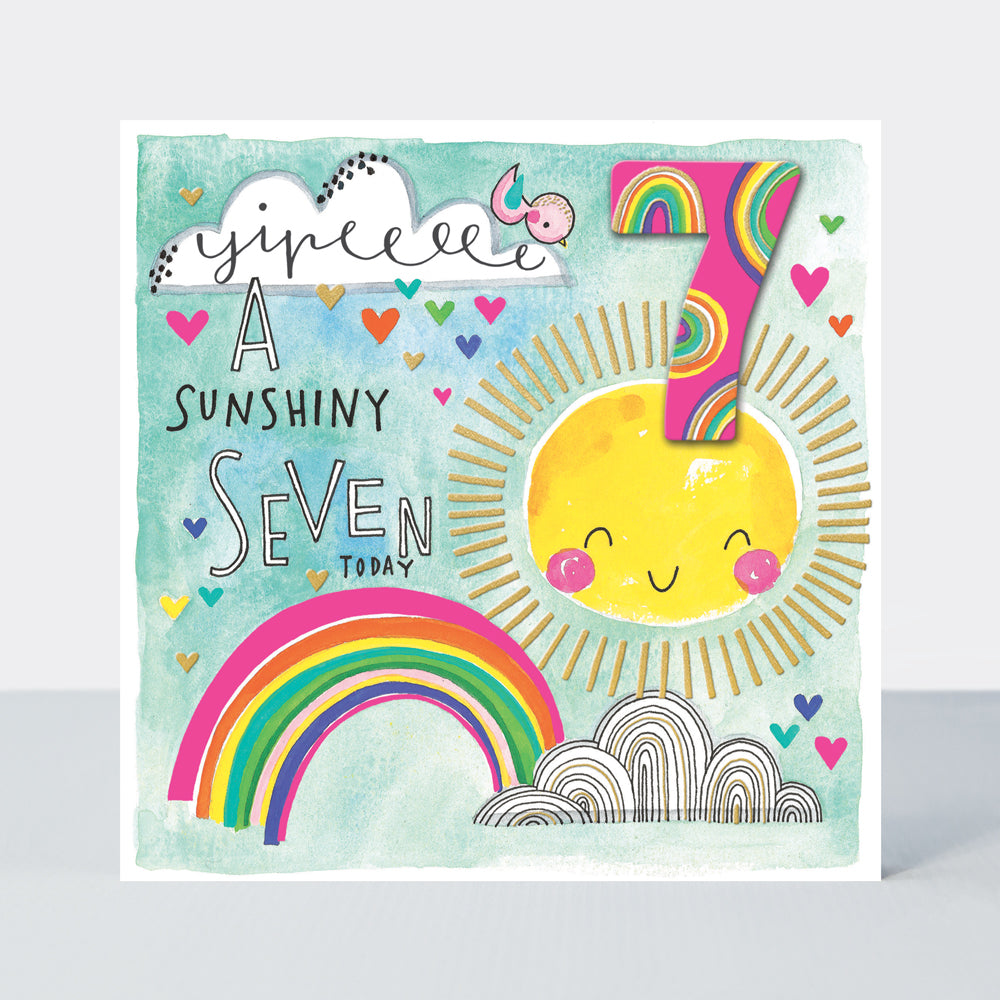 Chatterbox - Happy Birthday - A sunshiny 7 Today Rainbows - Birthday Card