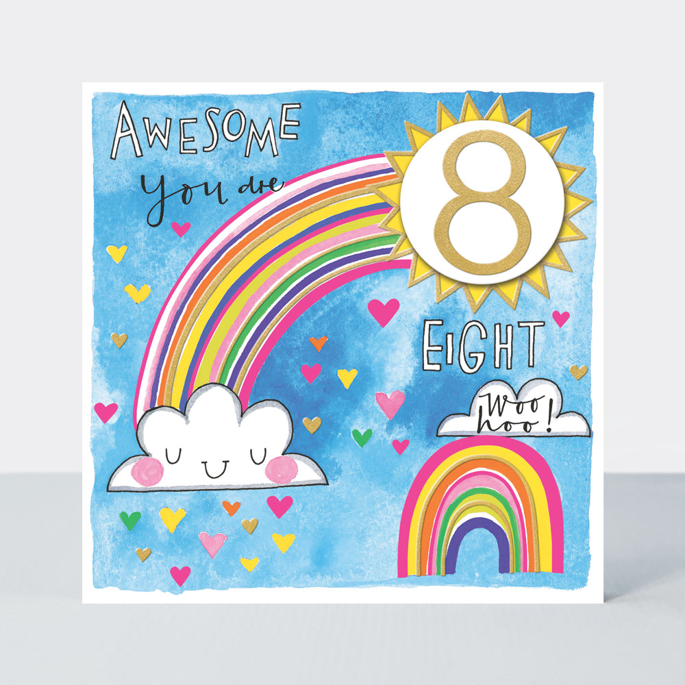 Chatterbox - Awesome You Are 8 Rainbows - Birthday Card