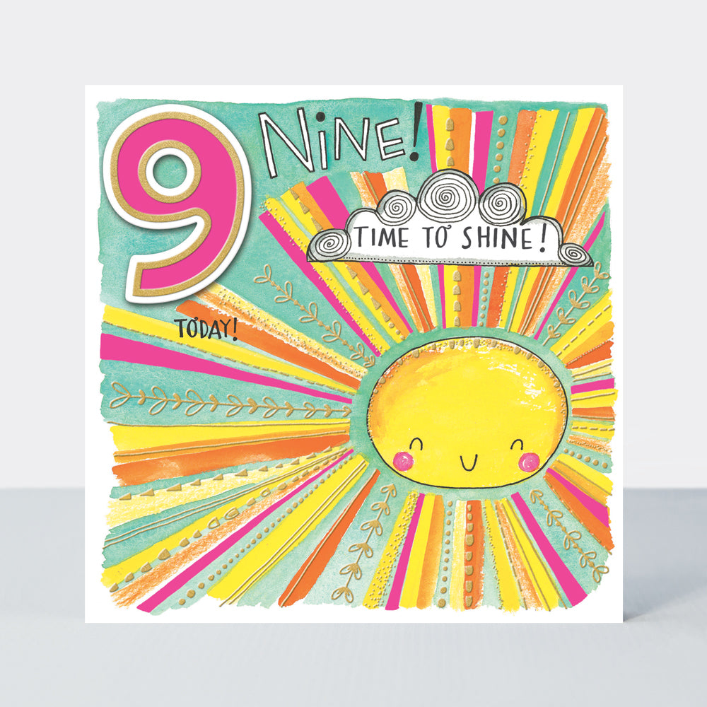 Chatterbox - Happy Birthday 9 Today Time to shine - Birthday Card