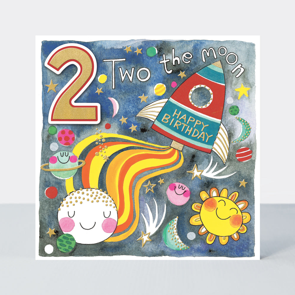 Chatterbox - Age 2 - To the Moon - Birthday Card