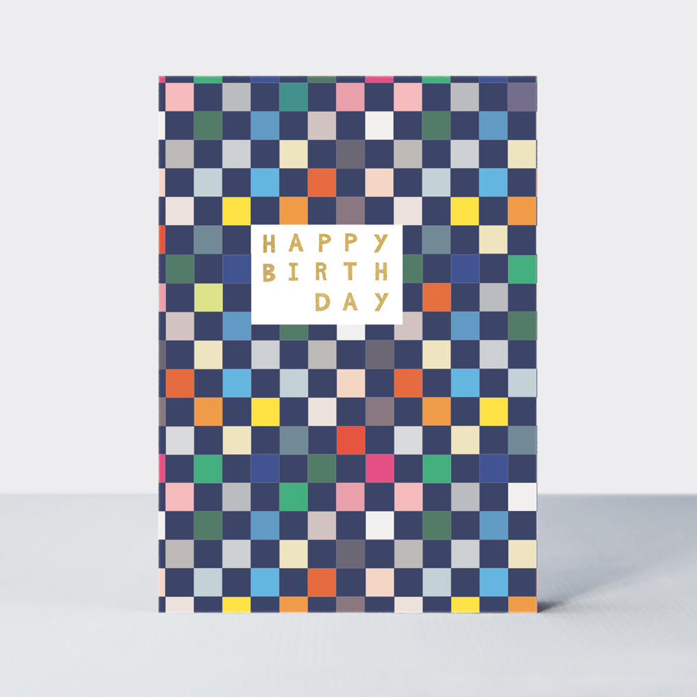 Checkmate - Birthday Colourful Squares  - Birthday Card