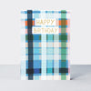Checkmate - Birthday Blue Check Print  - Birthday Card