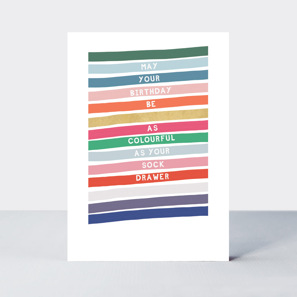 Checkmate - Birthday Stripey Sock Drawer - Birthday Card
