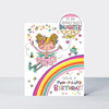 Cherry on Top - Amazing Daughter Fairy on Rainbow  - Birthday Card