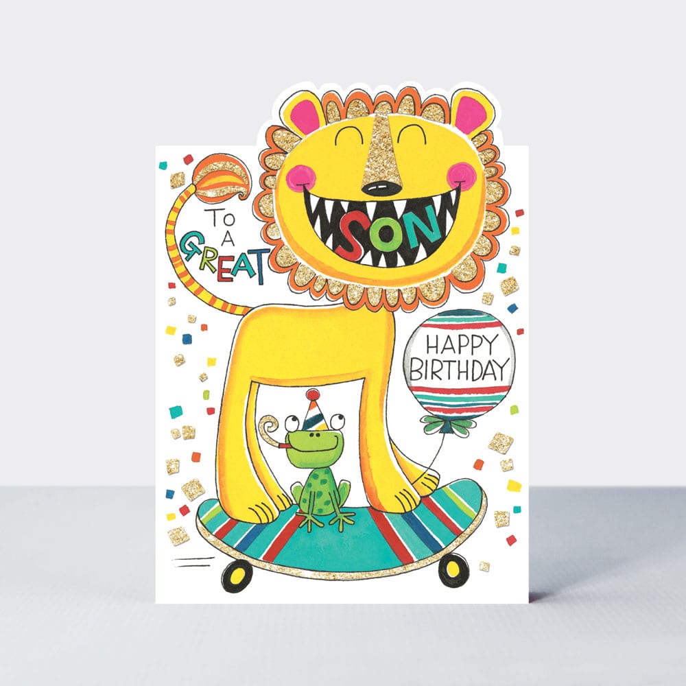 Cherry on Top - Great Son Lion on Skateboard  - Birthday Card