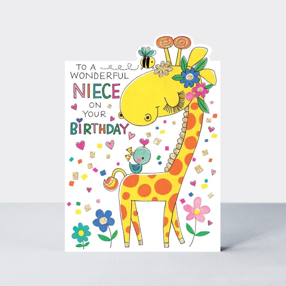 Cherry on Top - Wonderful Niece Giraffe  - Birthday Card