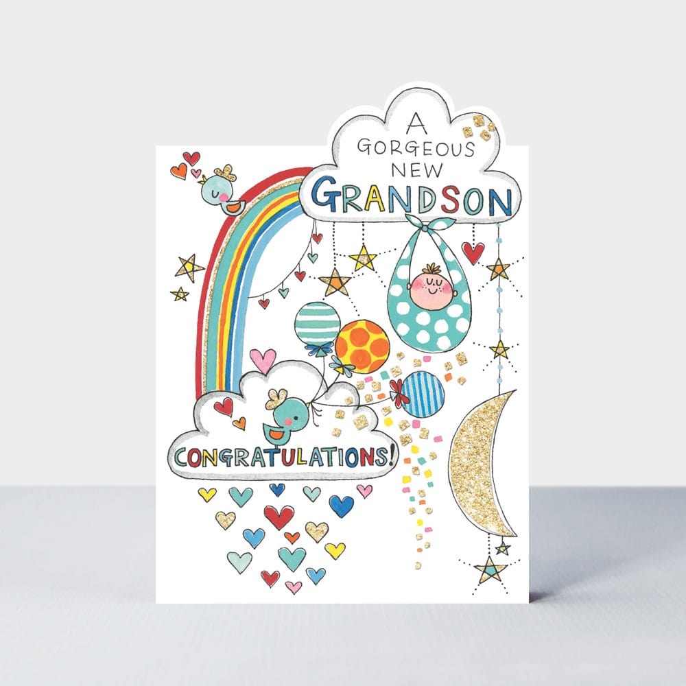 Cherry on Top - Gorgeous new Grandson - Baby Card
