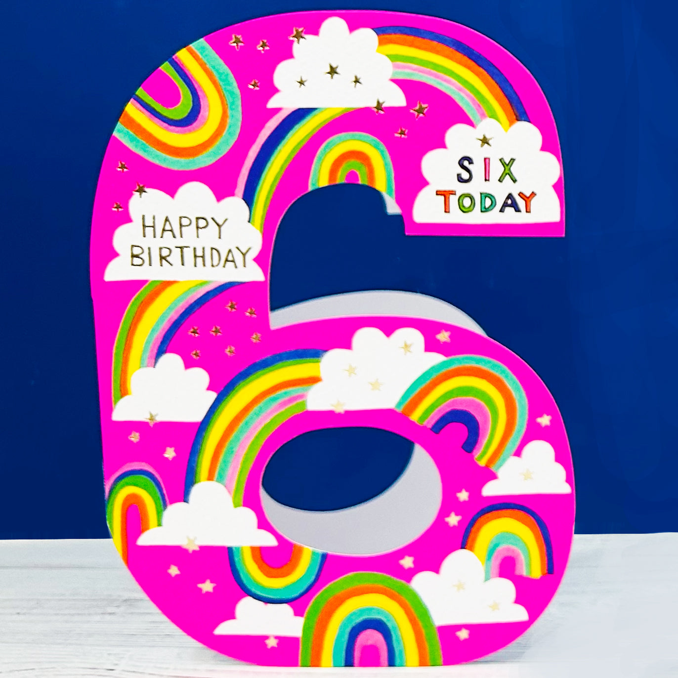 Cookie Cutters - Age 6 Rainbows & Clouds - Birthday Card