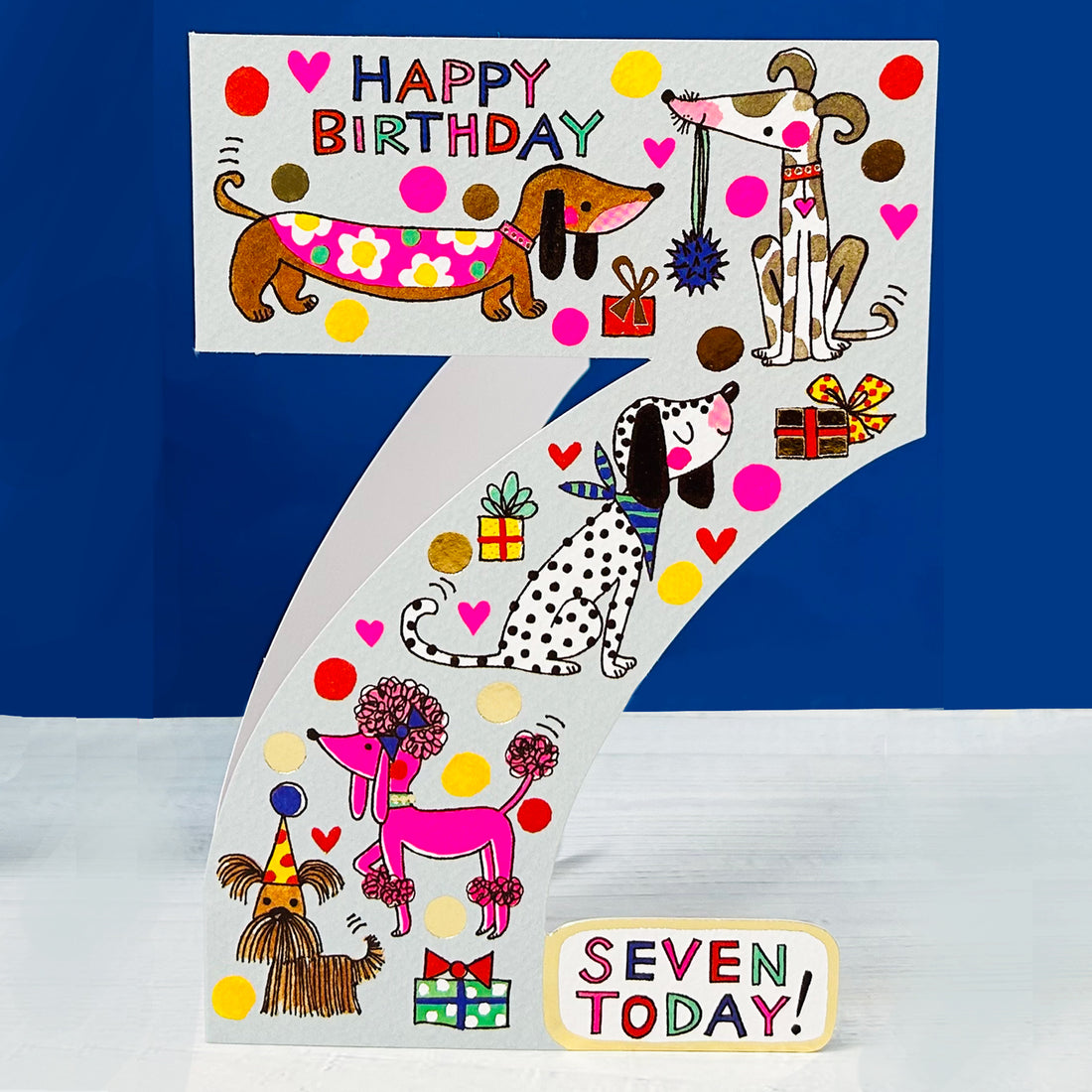 Cookie Cutters - Age 7 Dogs - Birthday Card