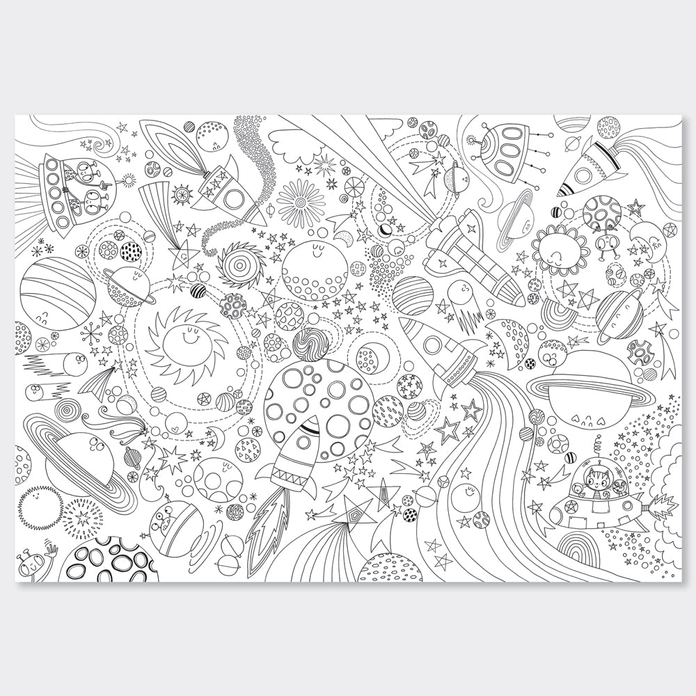 Giant Colouring Posters - Space - To The Moon