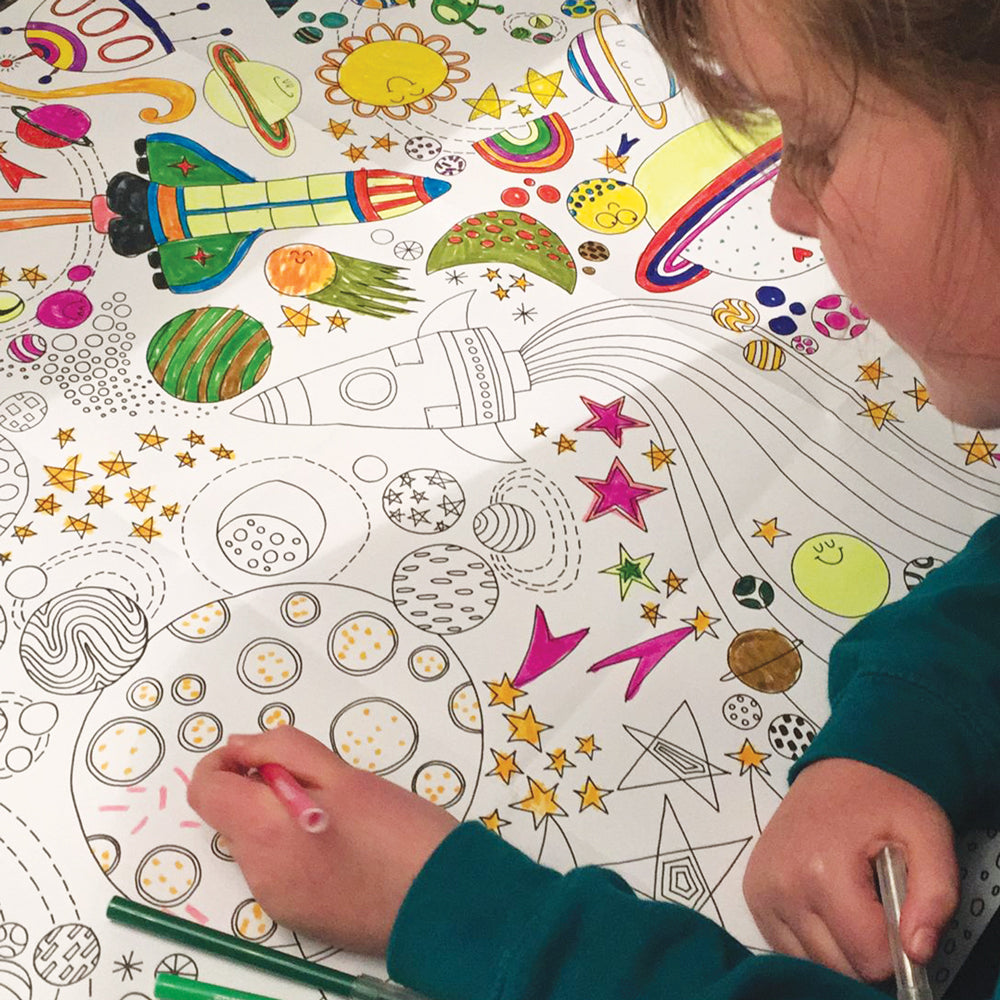 Giant Colouring Posters - Space - To The Moon