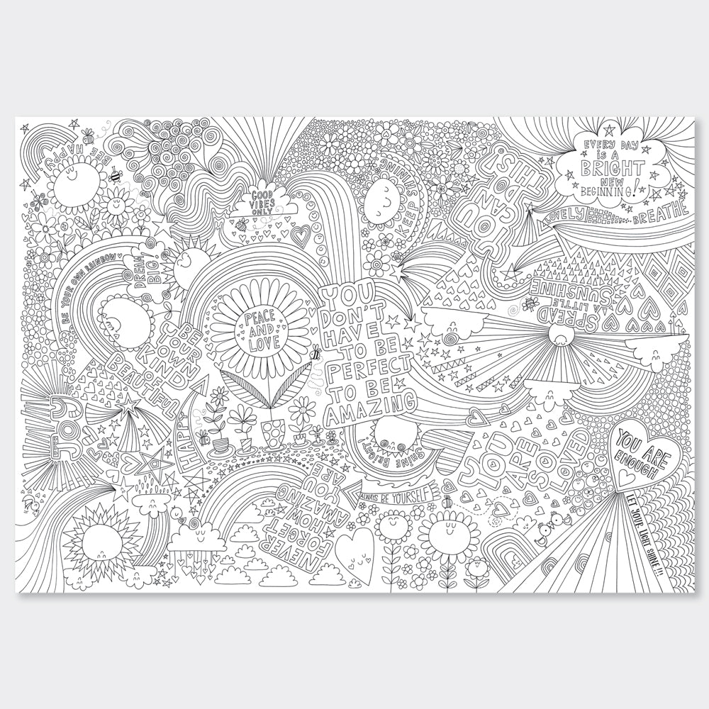 Giant Colouring Posters - Positive Vibes