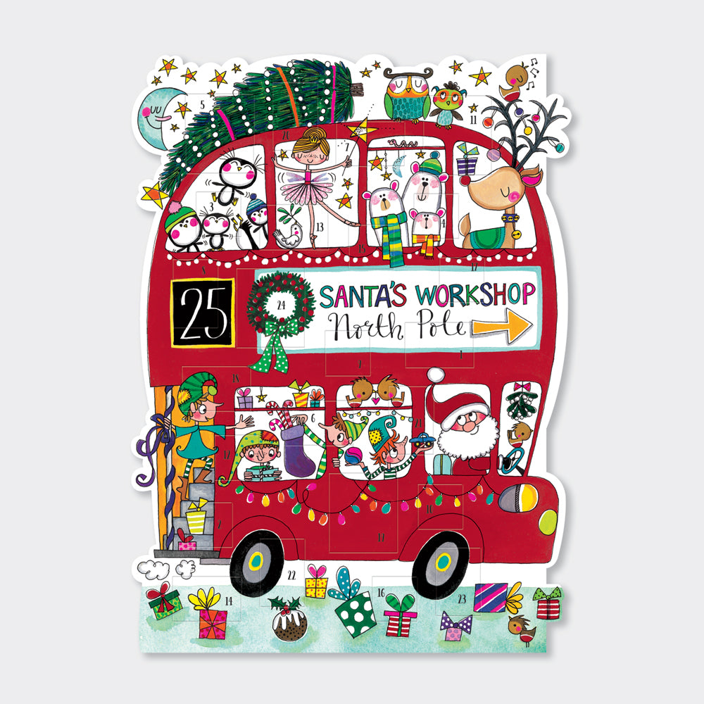Die-cut Traditional Advent Calendar - Christmas Bus