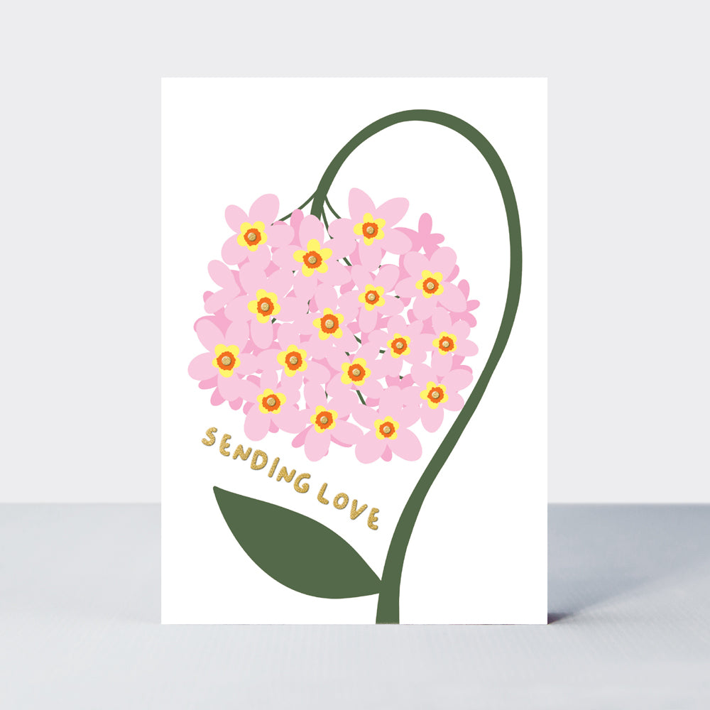Oopsie Daisy - Sending Love/Pink Porcelain Flower Card