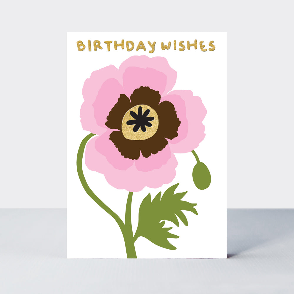 Oopsie Daisy - Birthday Wishes/Pink Poppy Birthday Card