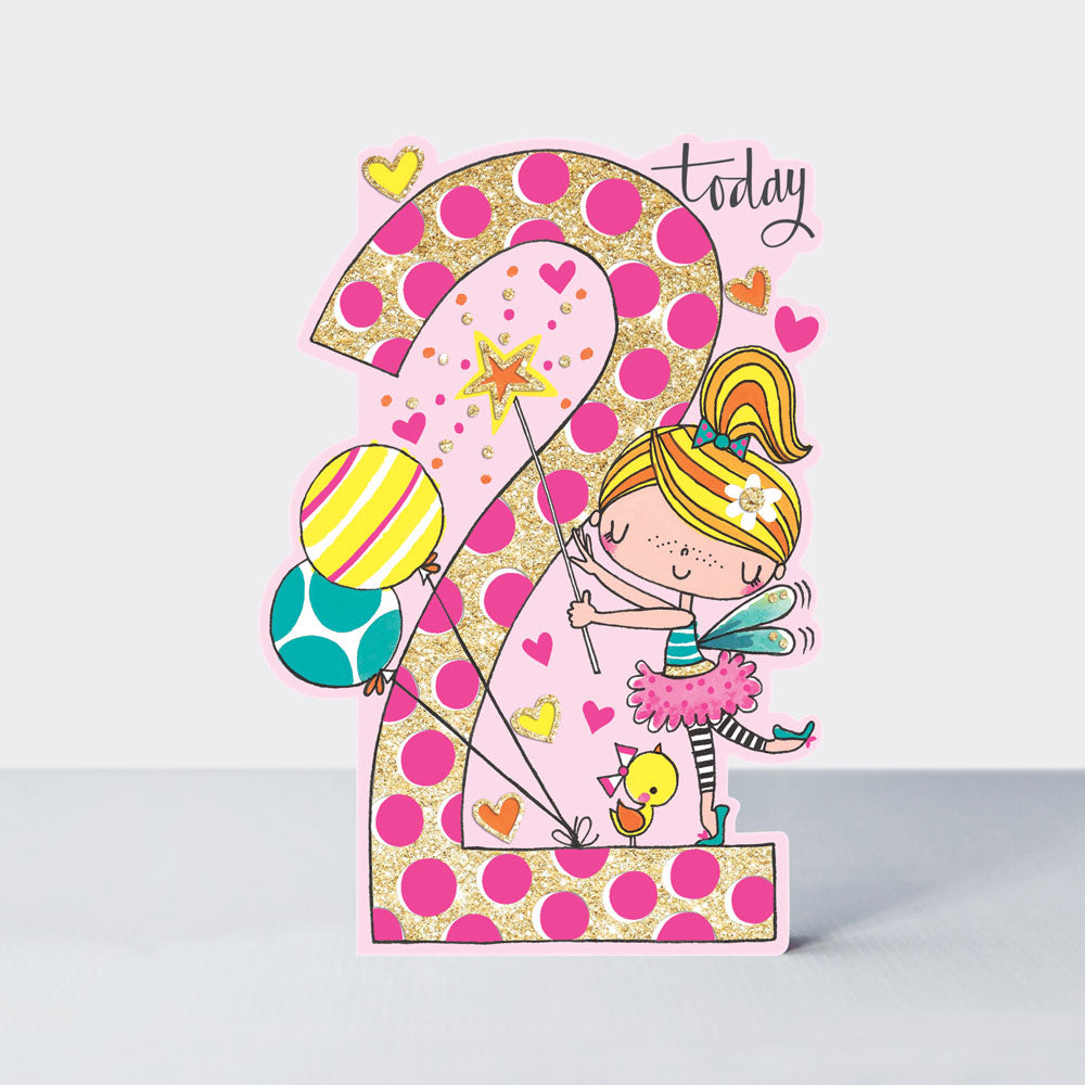 Little Darlings - Age 2 Girl Fairy - Birthday Card