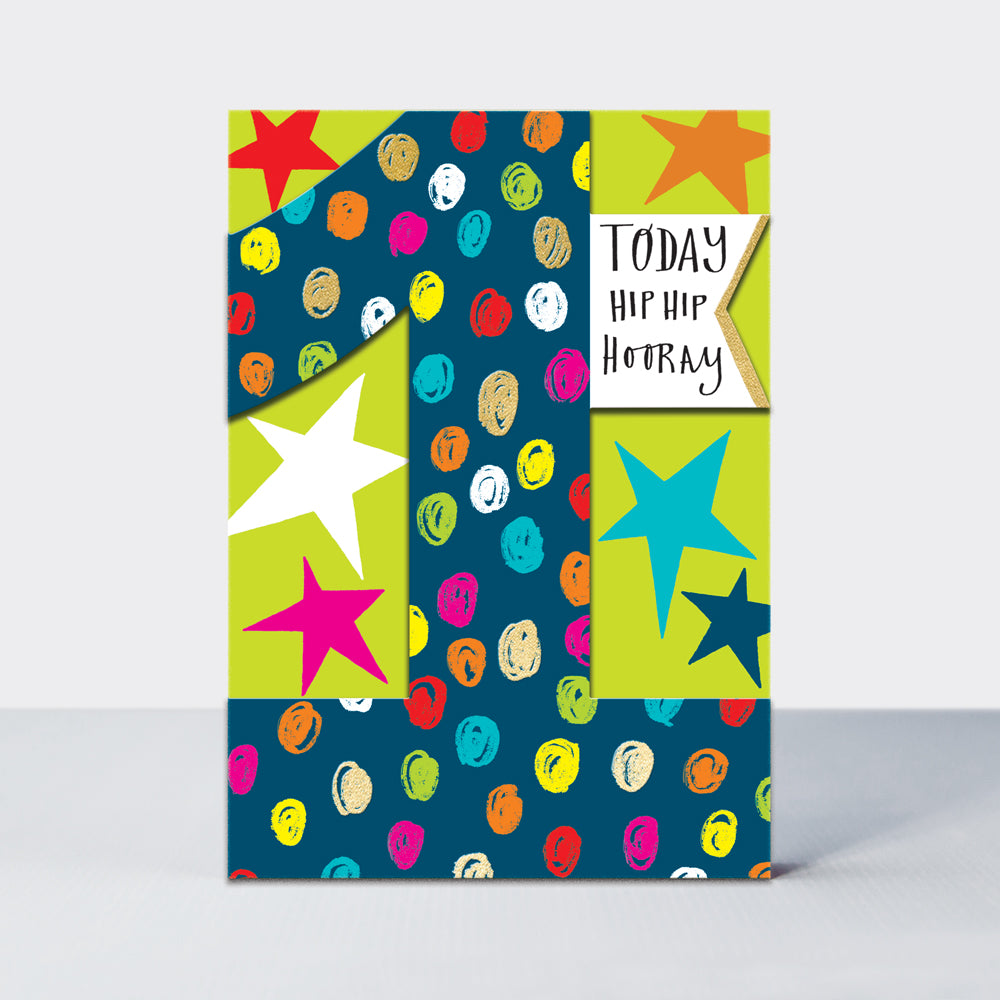 DITTO - Age 1 Boy - Hip Hip Hooray Stars - Birthday Card