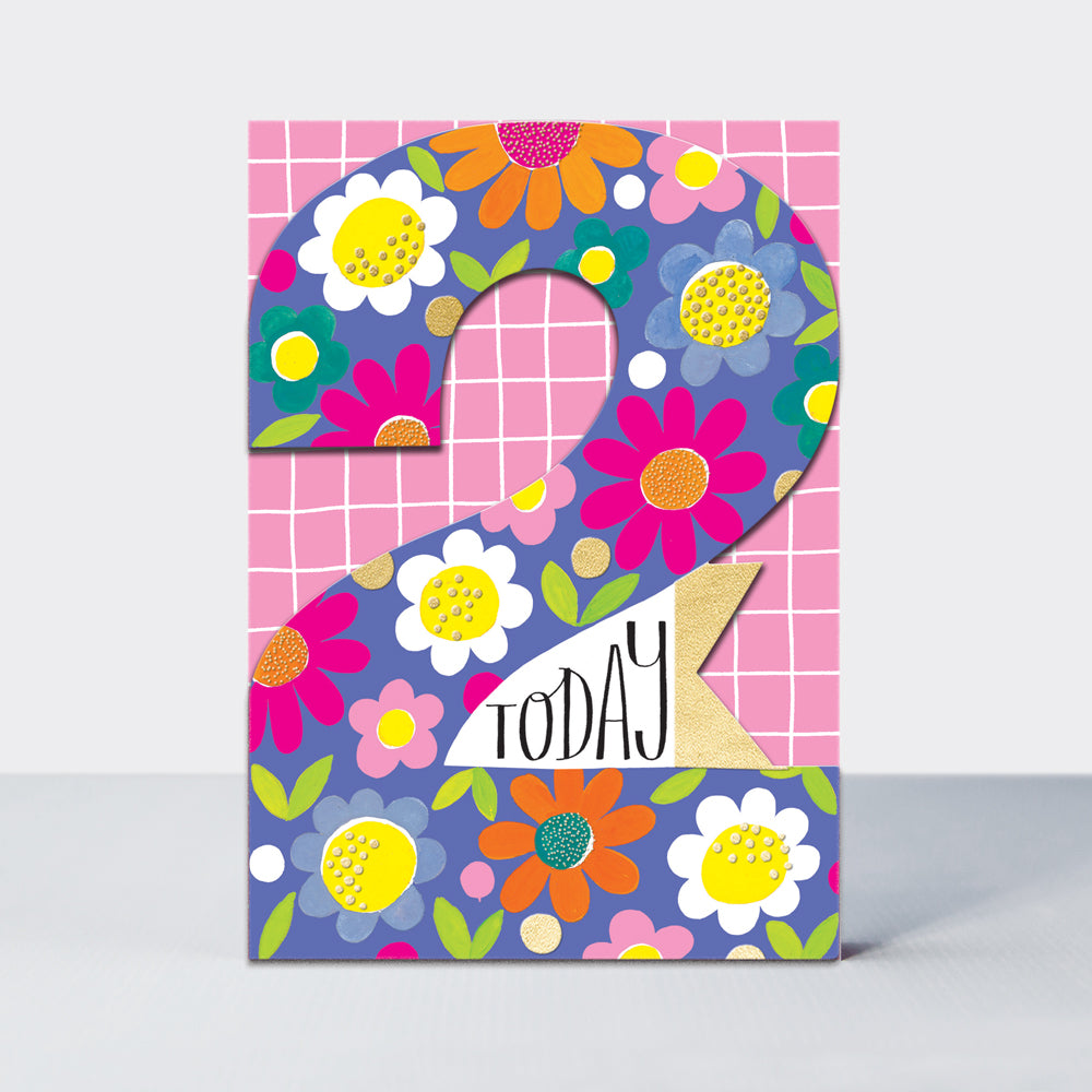 DITTO - Age 2 Girl Flowers - Birthday Card