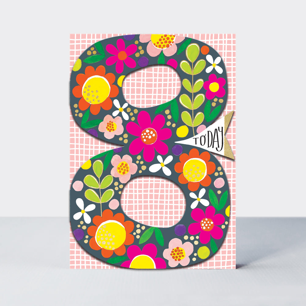 DITTO - Age 8 Girl Floral - Birthday Card