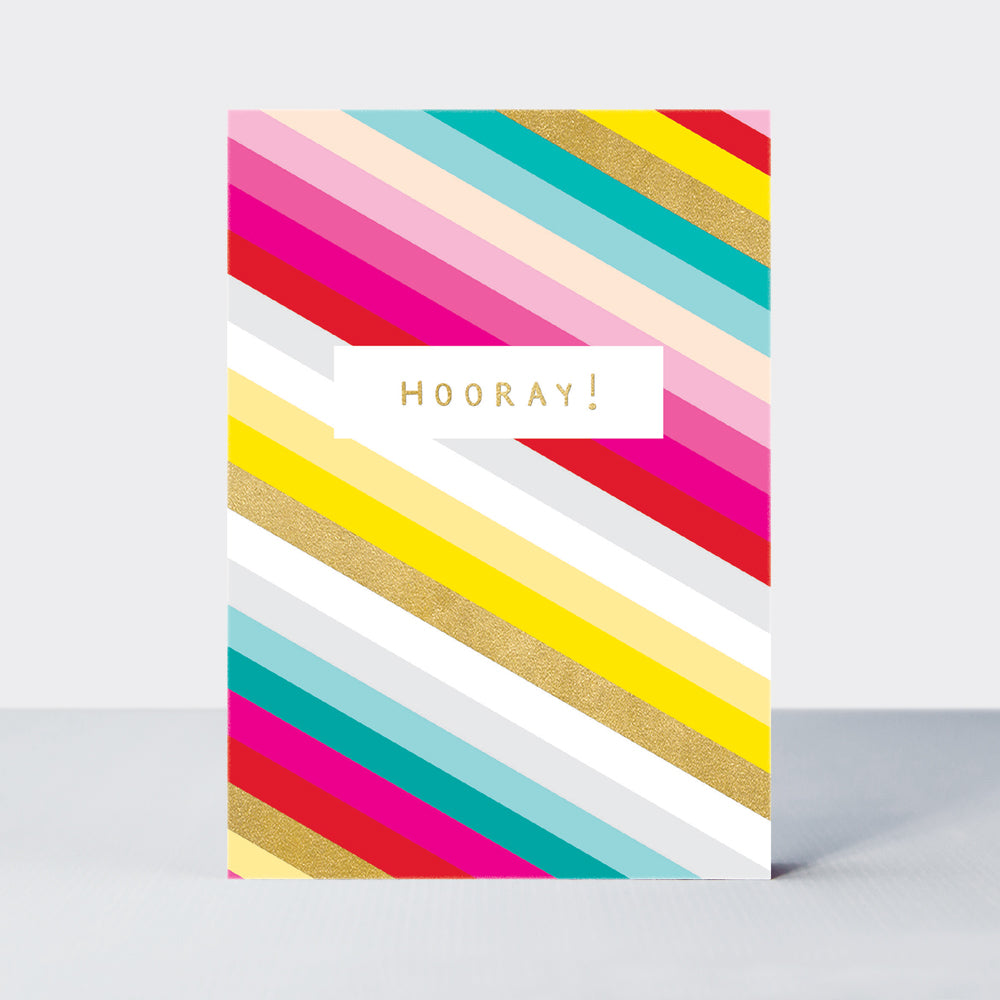 Dolly Mix - Hooray/Colourful Stripes Birthday Card