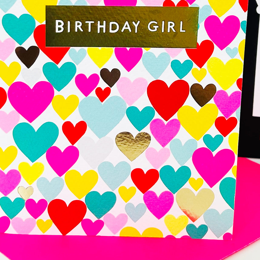 Dolly Mix - Birthday Girl/Love Hearts Birthday Card