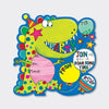 Roar-some Dinosaur Party Invitations (8 Pack) - Green and Blue with Balloons